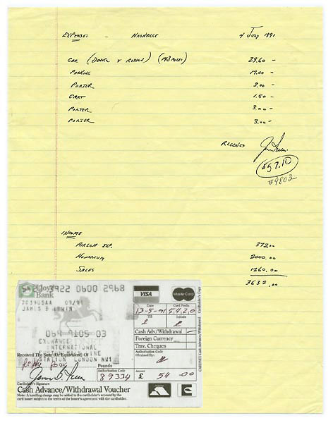 James B. Irwin Signed Receipts and Air Travel Archive