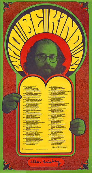 Allen Ginsberg Signed Be Kind Original Poster