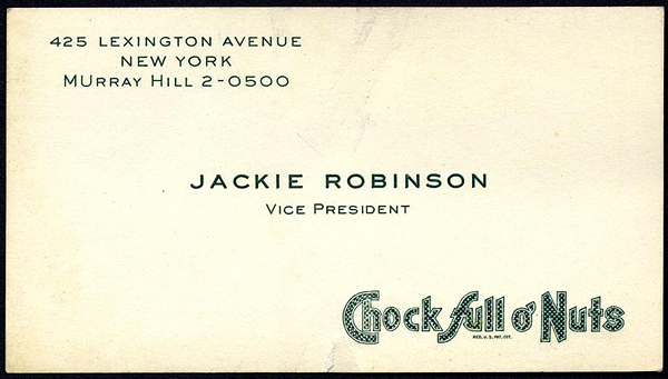 SOLD Jackie Robinson Original Chock full o'Nuts Business Card