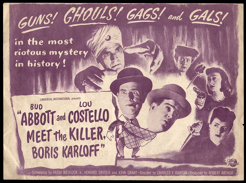 1950 Abbott and Costello Meet the Killer Movie Advertising Flyer