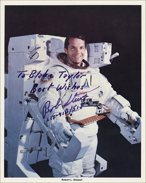 Astronaut Robert L. Stewart Signed & Inscribed NASA Publicity Photograph
