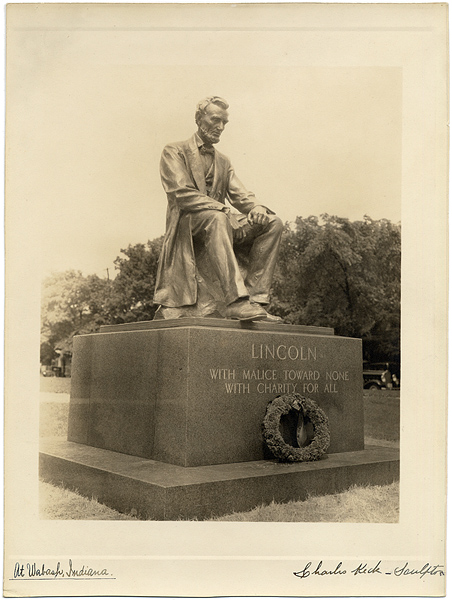 Abraham Lincoln Monument Signed Original Photograph by Sculptor Charles Keck