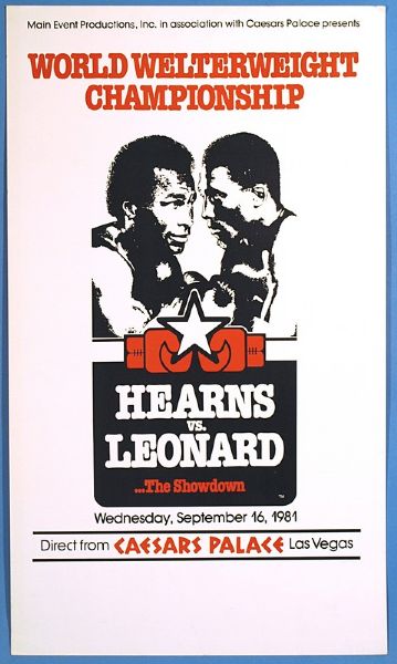 Thomas Hearns vs. Sugar Ray Leonard Fight Poster