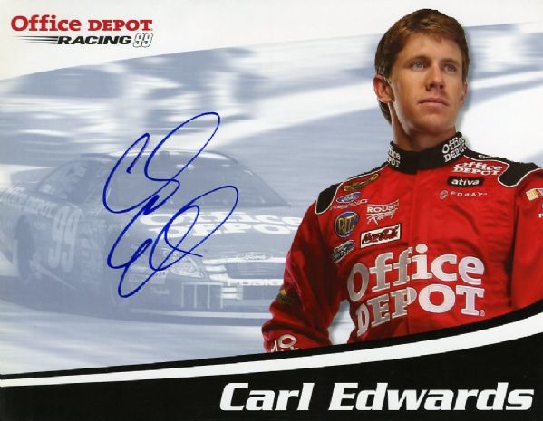 Carl Edwards Signed NASCAR Photograph