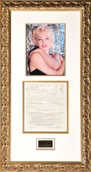 Marilyn Monroe Signed (4X) Norma Jeanne Personnel Employment Record 