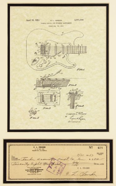 Leo Fender 1963 Handwritten Signed Check to Fender Acoustic Instrument Co.