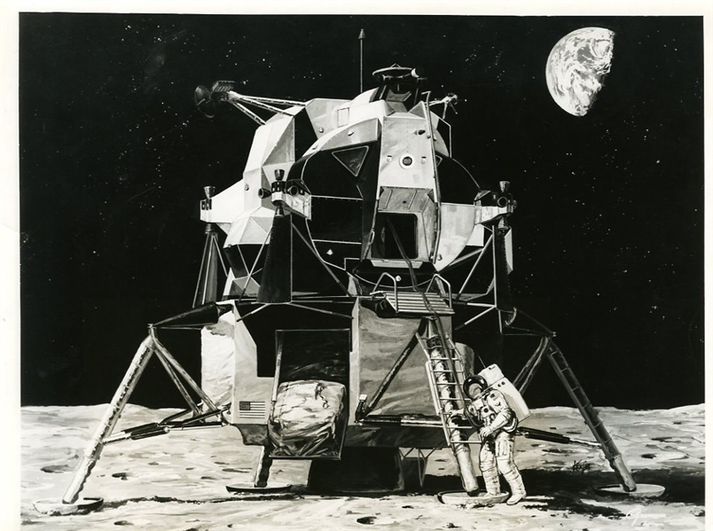 Apollo 11 Lunar Module Design Drawing Original Photograph
