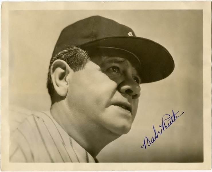 Finest Babe Ruth Gem Mint Signed Original Photograph