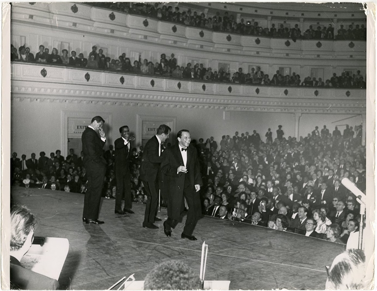 Rare Original 1961 “Rat Pack” Photograph at Carnegie Hall 14 X 11 (Back Stamped)