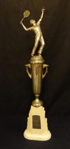 1936 Tennis Championship Art Deco Figural Trophy