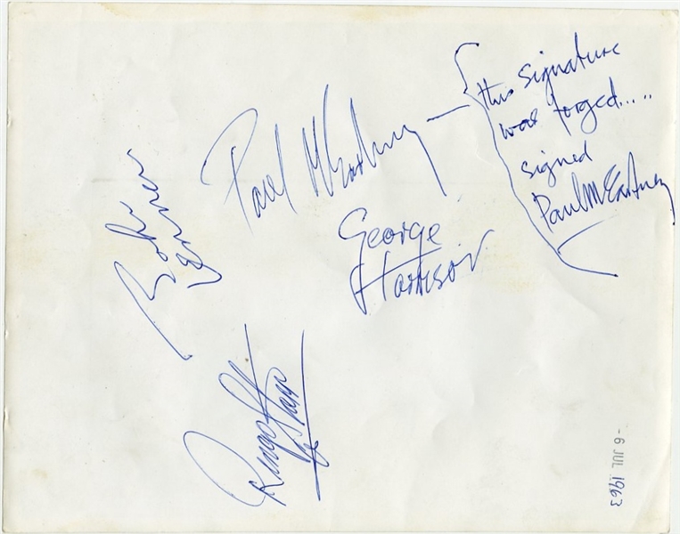 John Lennon and Paul McCartney Signed Original 1963 Beatles Photograph