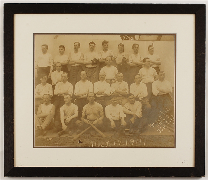 Original 1911 Photo of the Connecticut Hospital for the Insane Baseball Club (16 X 13)