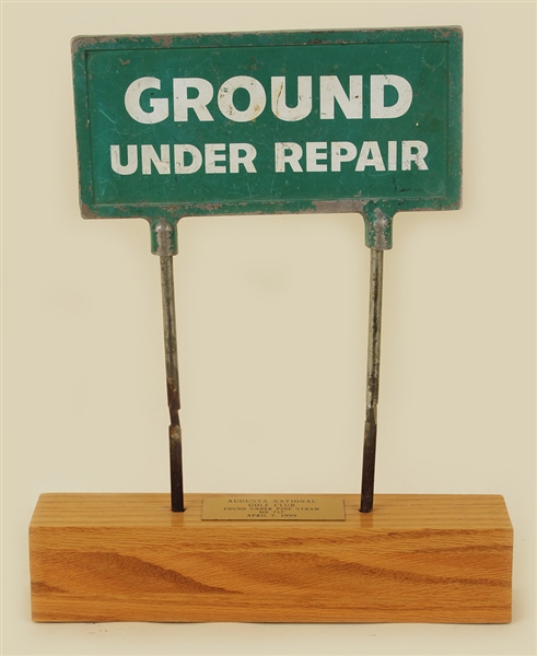 Original Vintage Masters Tournament (Augusta) 17th Green “Ground Under Repair” Sign