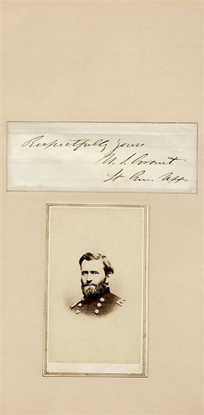 SOLD Ulysses S. Grant Signature as Lieutenant General (1864) With Original Carte De Visite