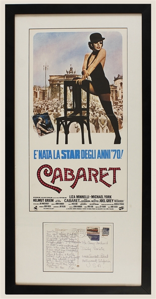 Original Liza Minelli (Italian) Cabaret Poster & Handwritten Postcard from Berlin (18 x 37)