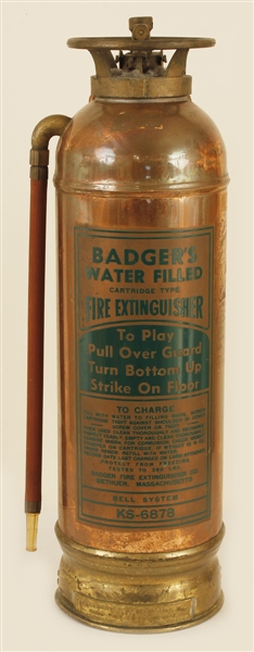 Antique Copper/Brass “Badger” Bell System Fire Extinguisher