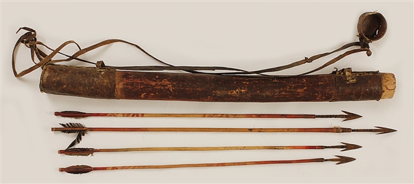 Original African Tribal Quiver, Bow and Arrows