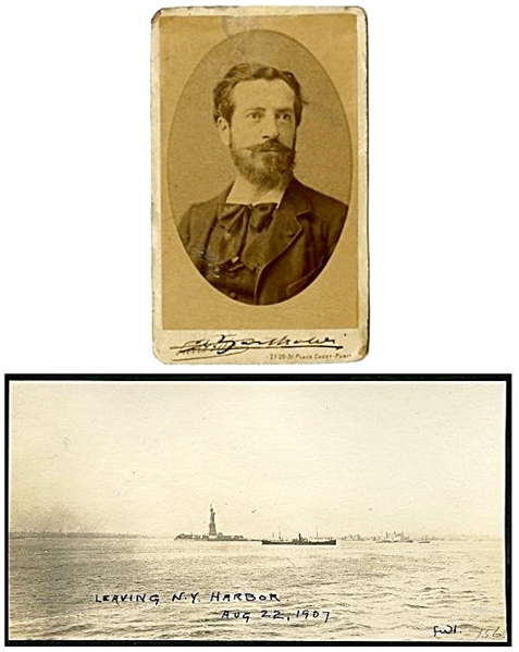 Frederic Auguste Bartholdi Signed CDV With Statue of Liberty Original Photograph