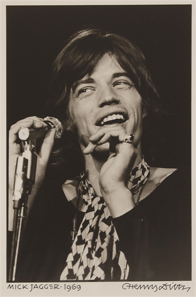 Mick Jagger 1969 Photograph Signed by Photographer Henry Diltz