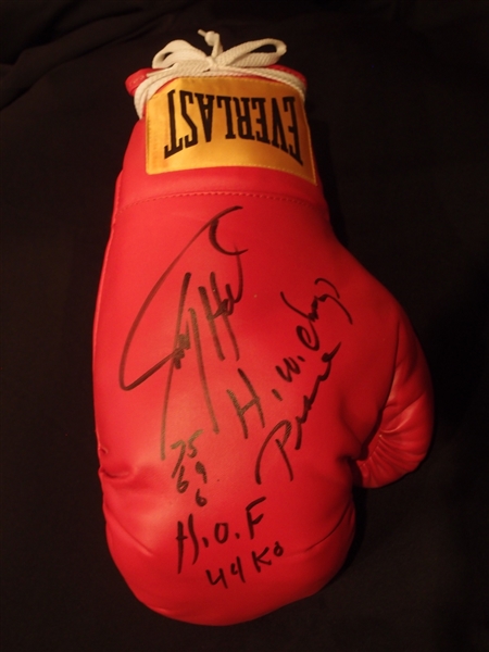 Heavyweight Champion Larry Holmes Signed & Inscribed Everlast Boxing Glove