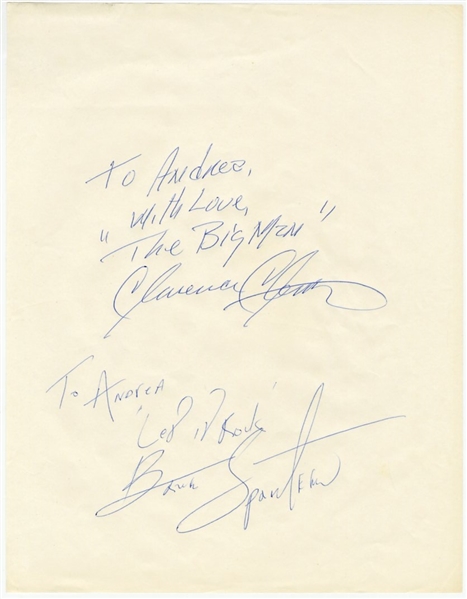 Bruce Springsteen And Clarence Clemons Vintage Signature Page