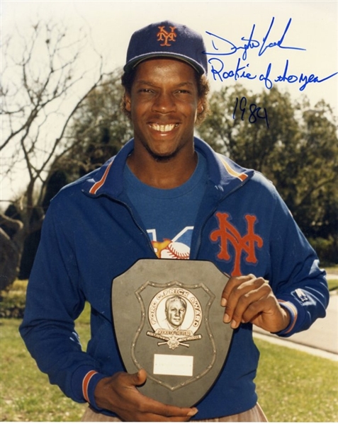 Dwight Gooden Signed & Inscribed Rookie of the Year Photograph