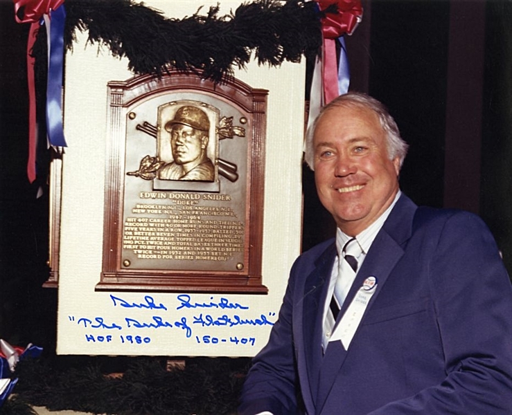 Duke Snider Signed and Inscribed Photograph 