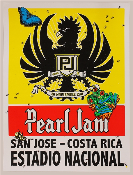 2011 Pearl Jam Sean Cliver Concert Poster San Jose, Costa Rica 