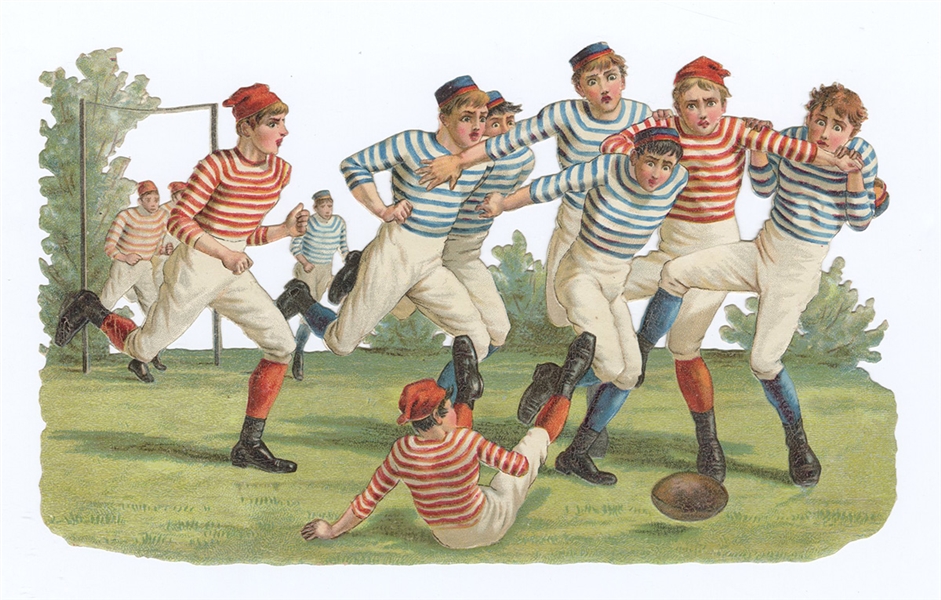 Circa 1894 Vintage Colorful Football Cut Out