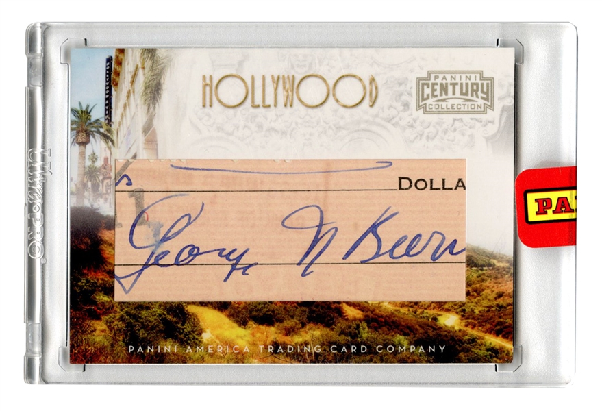2010 Panini Century Collection Hollywood George Burns Signed Check Cut 002/100