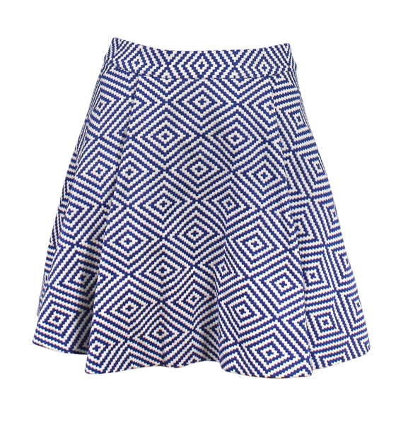 Taylor Swift Owned & Worn Alice & Olivia Blue Vernon Flare Skirt