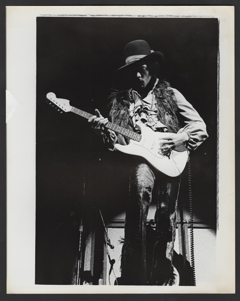 Jimi Hendrix Fillmore East Original Roberto Rabanne Stamped Photograph