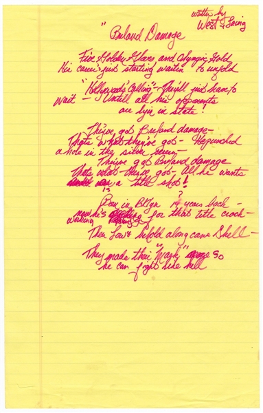 West & Laing Handwritten Breland Damage Lyrics