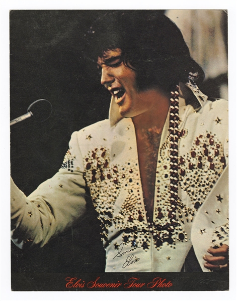 Elvis Presley Original Souvenir Tour Photo with Map Elvis Concerts Sold Out On the Back
