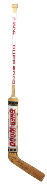 Chris Terreri Signed and Game Used Sherwood New Jersey Devils Hockey Stick