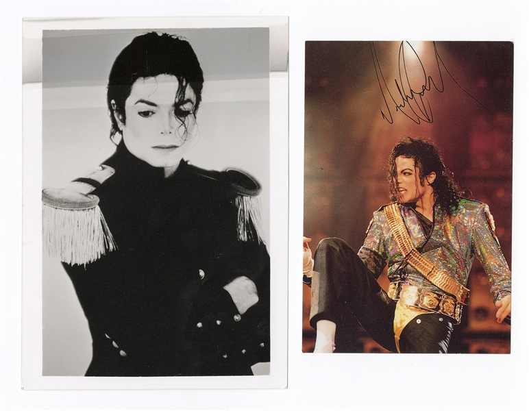 Michael Jackson Owned Promotional Photographs with Facsimile Signature