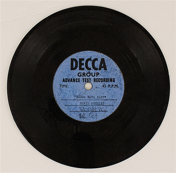 Elvis Presley Bossa Nova Baby Original 45 Record Acetate