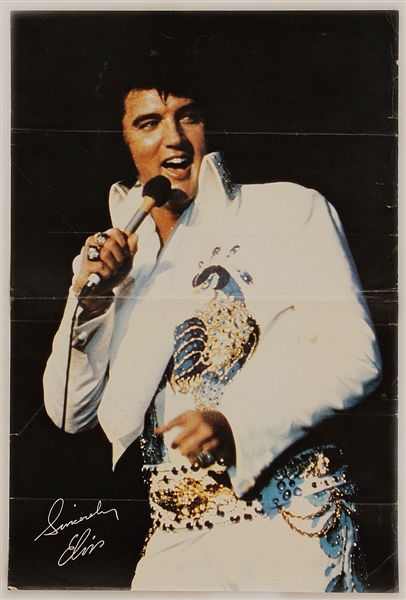Elvis Presley Rare 1975 Las Vegas Hilton Hotel Complimentary Poster Menu
