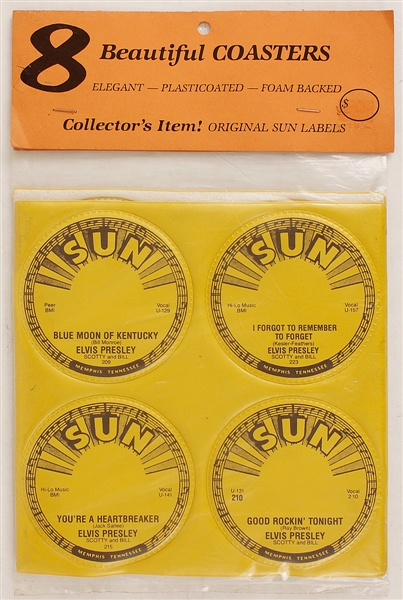Elvis Presley Original Sun Record Label Drink Coasters