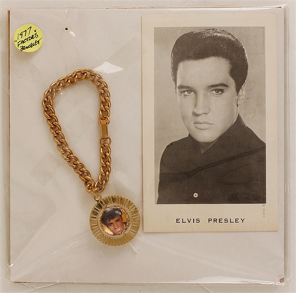 Elvis Presley 1977 Factors Etc. Commemorative Bracelet and Photo Card