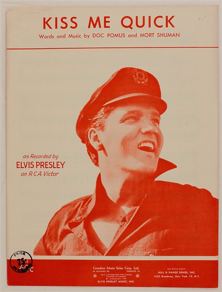 Elvis Presley Kiss Me Quick Original Sheet Music